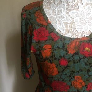 Lularoe Nicole Dress floral fall size XL Knee length!